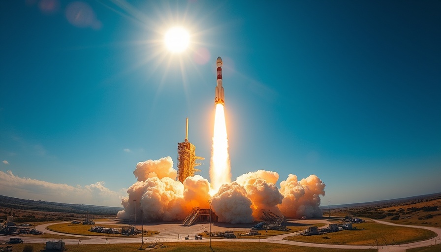 SpaceX Falcon 9 rocket launch under clear blue sky.