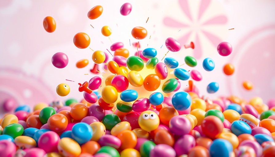 AI and Candy Crush gameplay with vibrant exploding candies.
