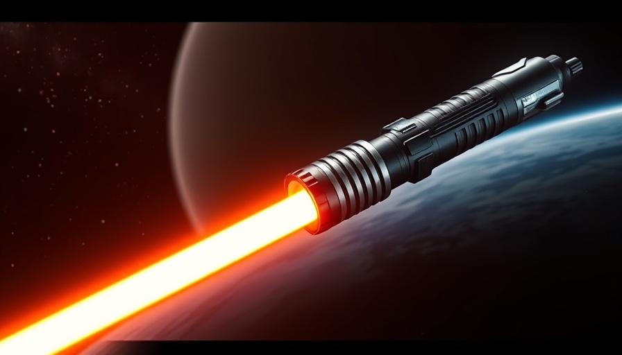 Obi-Wan Dark Series Force FX Lightsaber with cosmic background and Space.com logo.