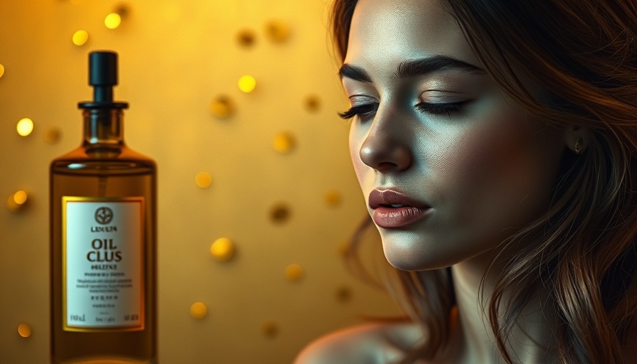 Luxury face oil and serene woman for dry skin care
