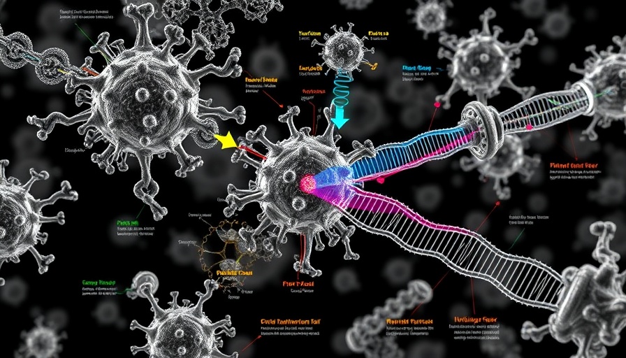 Illustration of CRISPR defense mechanism with molecular structures.
