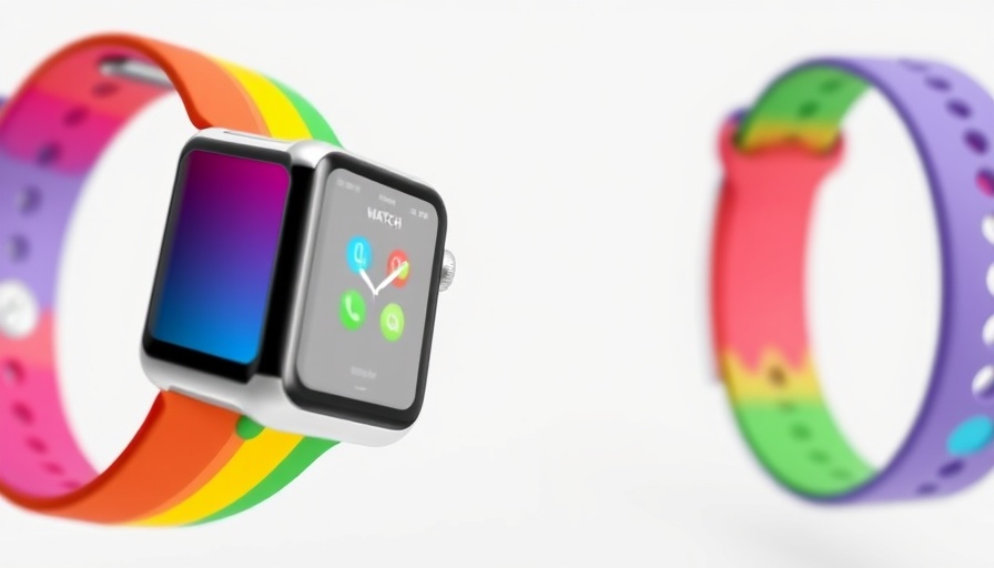 Apple Watch Pride Edition Sport Band with vibrant colors and sleek design.