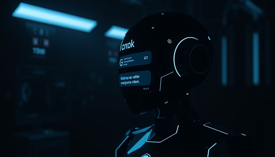 Sleek Grok AI chatbot interface illuminated in dark tech setting.