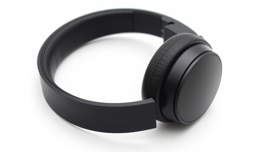 Sleek black Sony WH-1000XM6 headphones folded in a minimalist white setting.