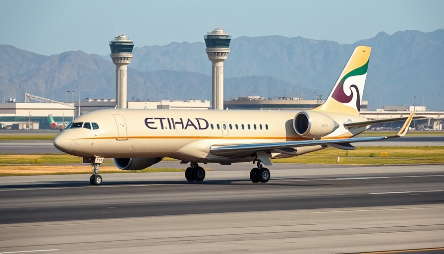 Etihad Airways Charlotte Flights airplane and control tower