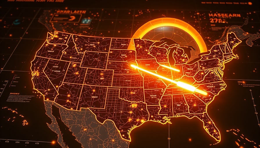 Golden Dome missile defense system visual on USA map with glowing trajectories.