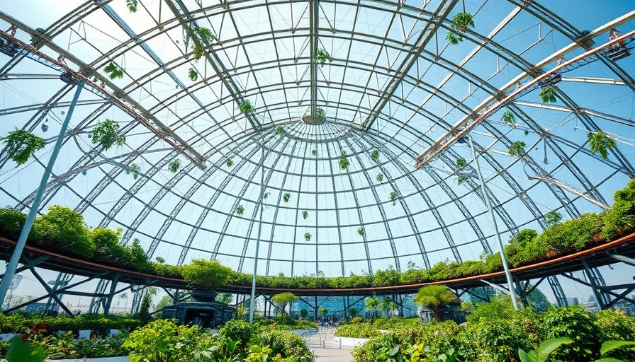 Futuristic dome structure for Mars colonization efforts.