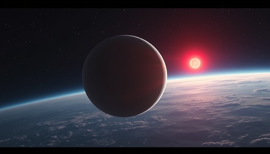 Ethereal view of exoplanet K2-18b in space