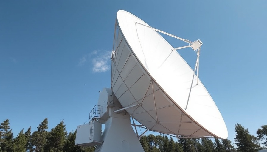 Large radio telescope dish capturing signals from space.