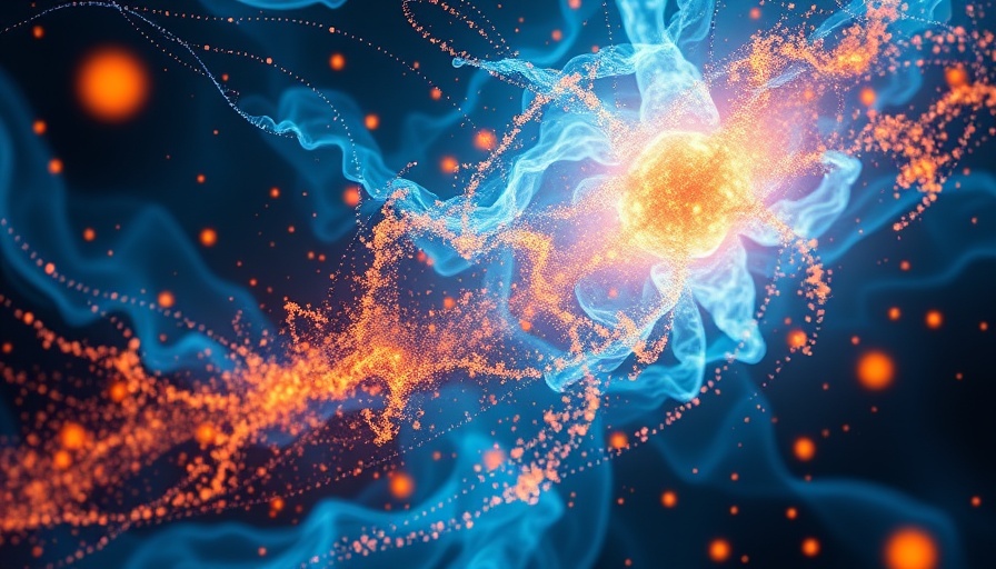 Cosmic scene illustrating quantum gravity theory with swirling energy.