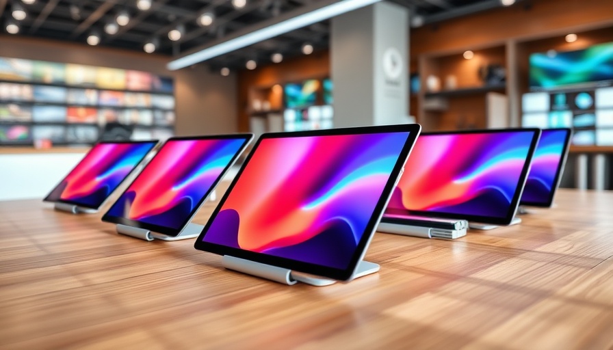 Modern tablet display in tech store highlighting Apple camera upgrade.
