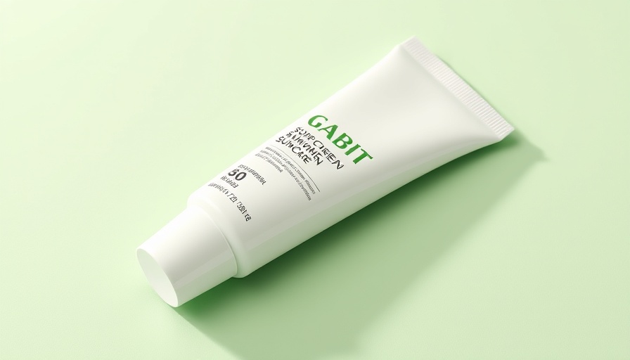 Elegant Gabit mineral sunscreen tube on matte background.