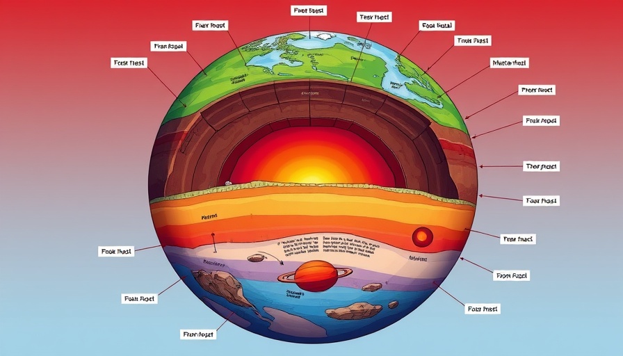 Colorful diagram illustrating planetary layers for detecting life on exoplanets