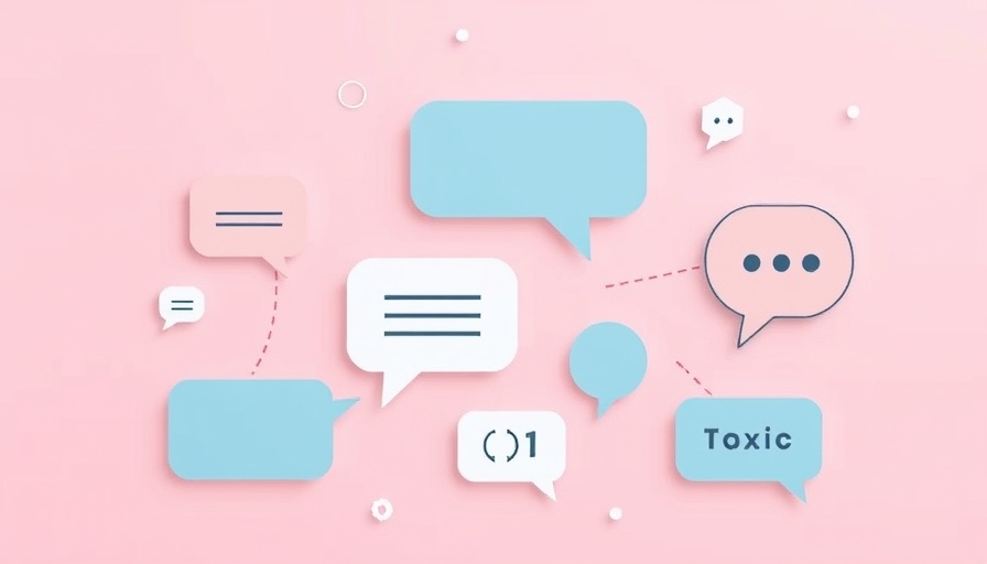 AI tackles toxic speech online with abstract symbols on pink background