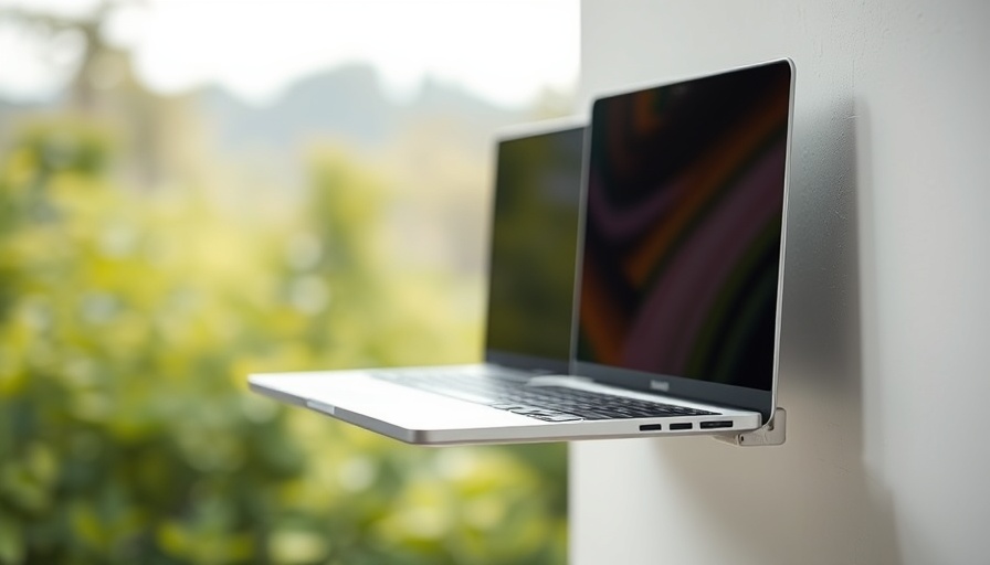 Sleek laptops displayed in profile, highlighting design aesthetic.