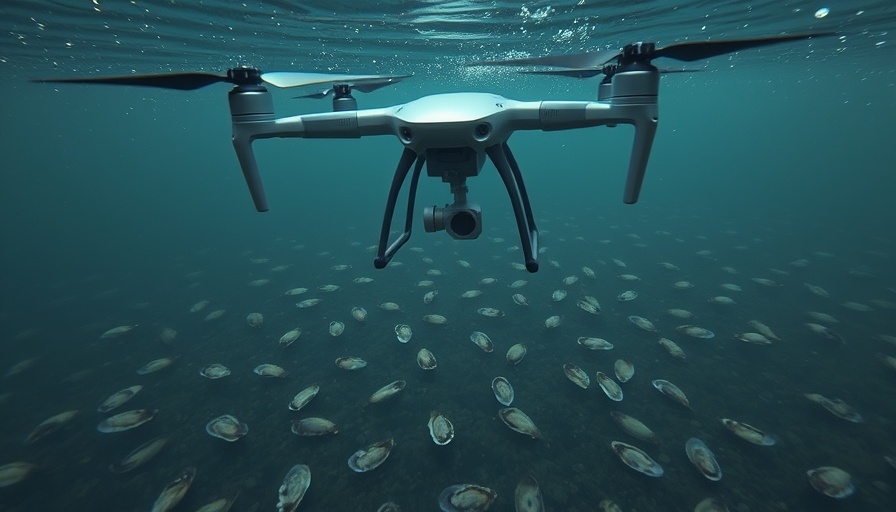 AI oyster monitoring scene in underwater environment.
