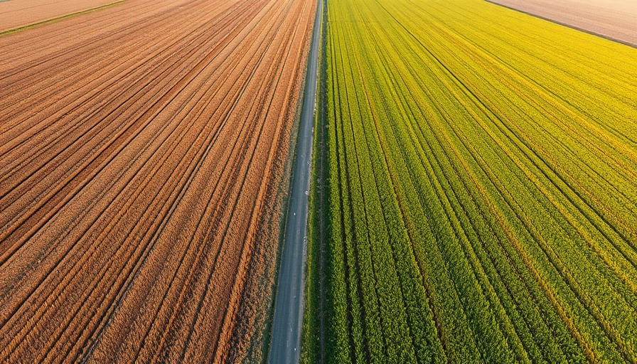 Contrasting crop fields highlighting climate-tailored crops.