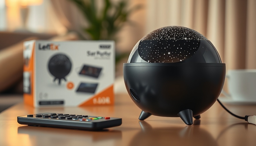 Fliti Galaxy Projector review setup with packaging and remote.