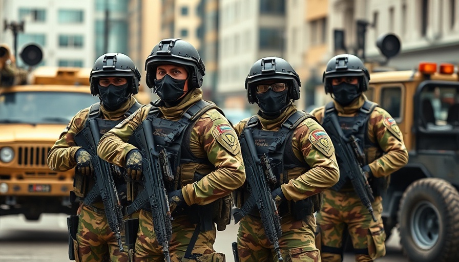 Tactical officers in camouflage gear, ICE tracking tools privacy concerns backdrop.