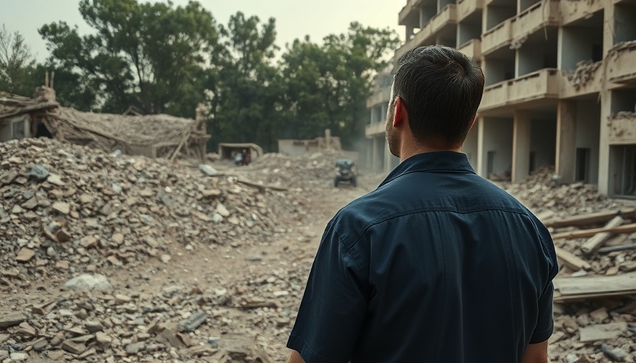 Collapsed building aftermath illustrating military neglect in Iran.