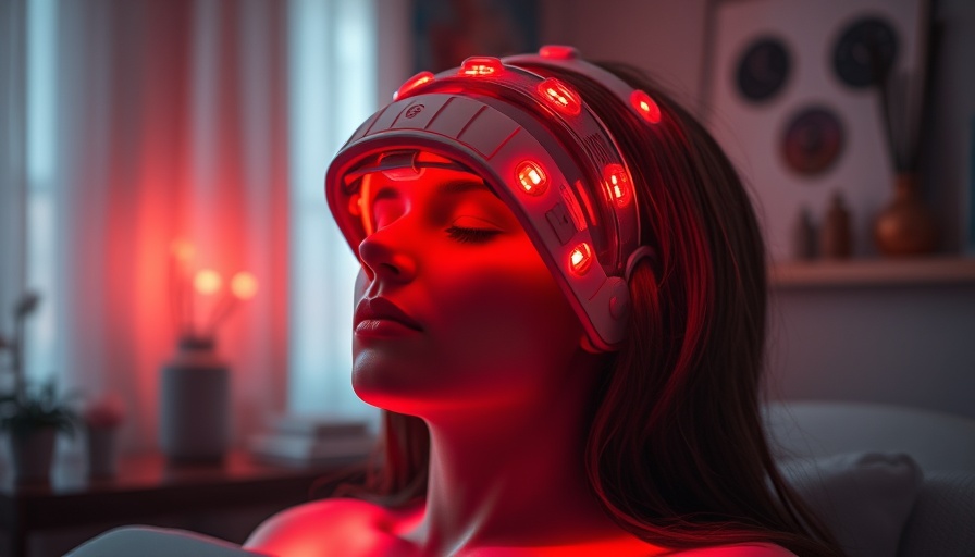 Red light therapy for hair growth on a person's head.
