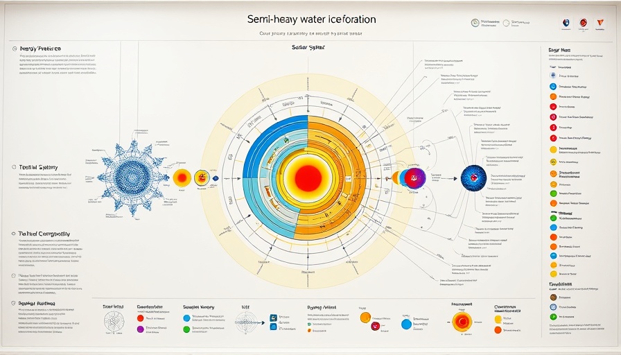 Diagram showing semi-heavy water ice formation in space.