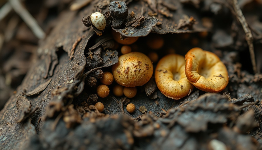 Close-up of organic matter decomposition with fungi, macro view.