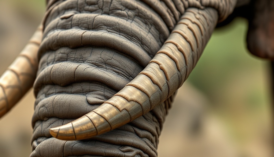 Close-up image of elephant tusk, detecting elephant ivory.