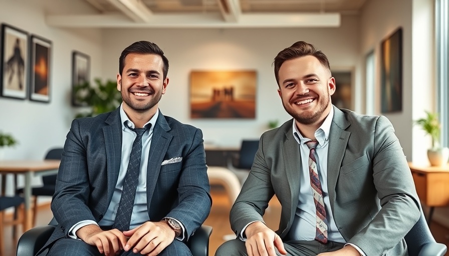 Two men in an office discussing AI spotting a billion dollar franchise.