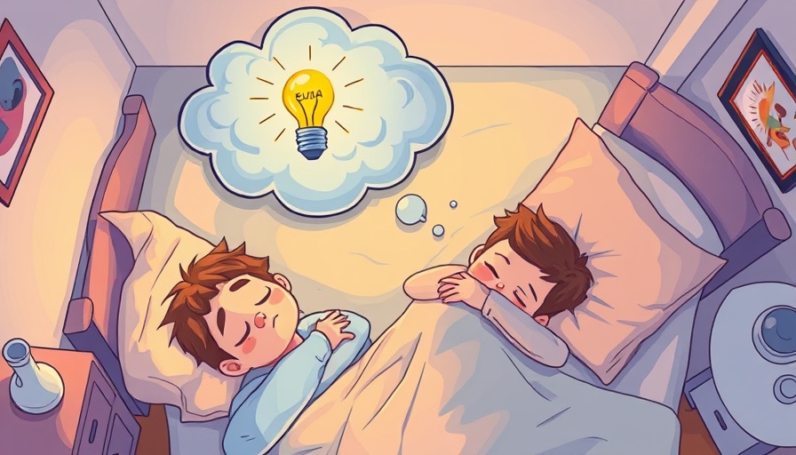 Cartoon of sleeping person with dream of eureka moment, illustrating deeper sleep.