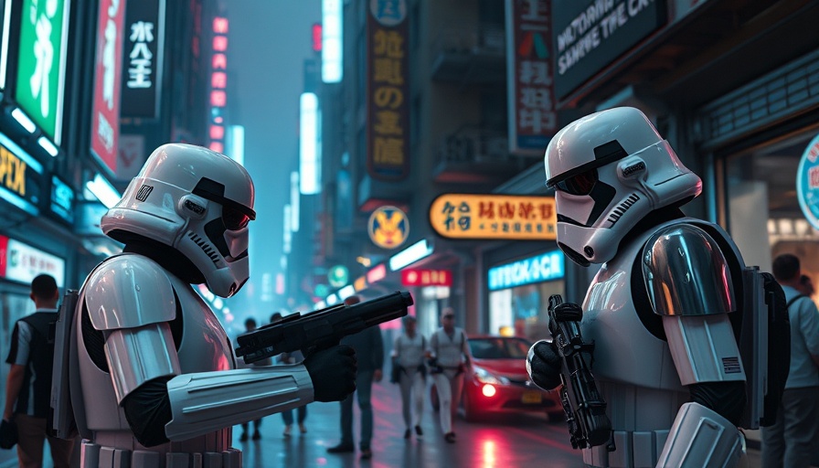 Star Wars: Underworld stormtroopers in futuristic city