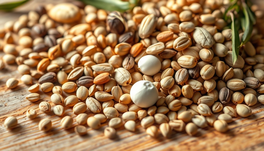 Variety of seeds on wood highlights seed cycling benefits for hormonal balance.