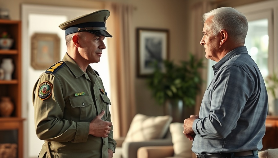 Military officer and civilian discussing sleep apnea military health.
