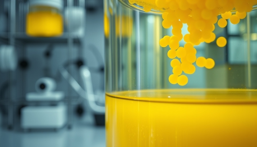 Yellow bacterial pigment in lab tank for cellulose degradation experiment.