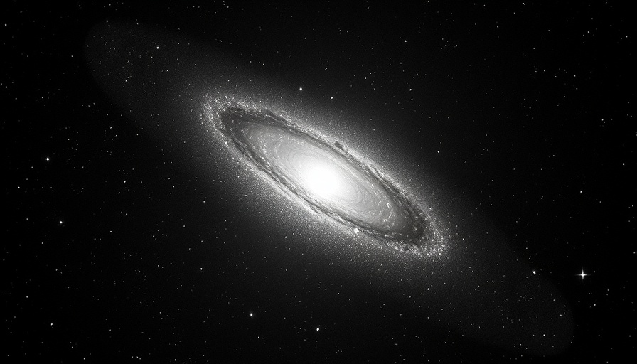 Faint black and white galaxy image highlighting fossil galaxies and cosmic evolution.