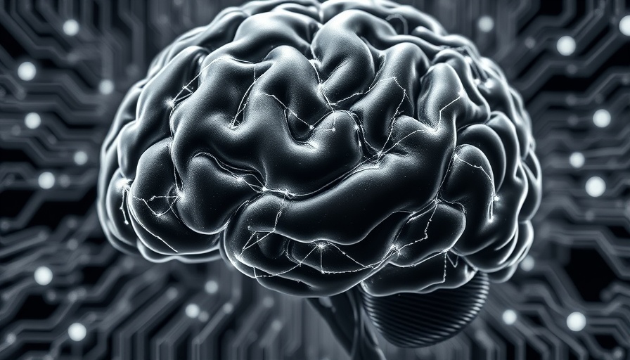 Fusion of biological brain and AI circuits, showcasing parallels.