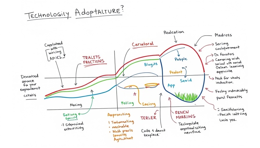 Diagram illustrating AI in agriculture adoption phases, highlighting skepticism.