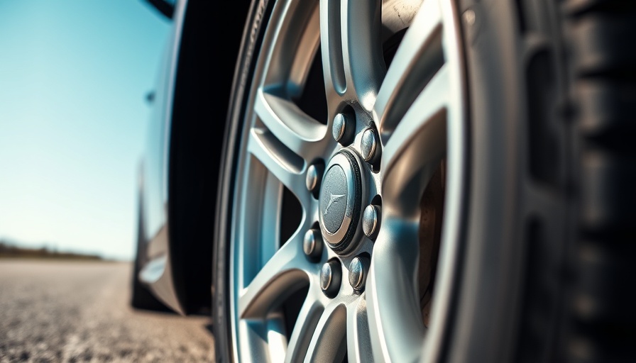 Close-up view of a car wheel for AI vehicle inspections