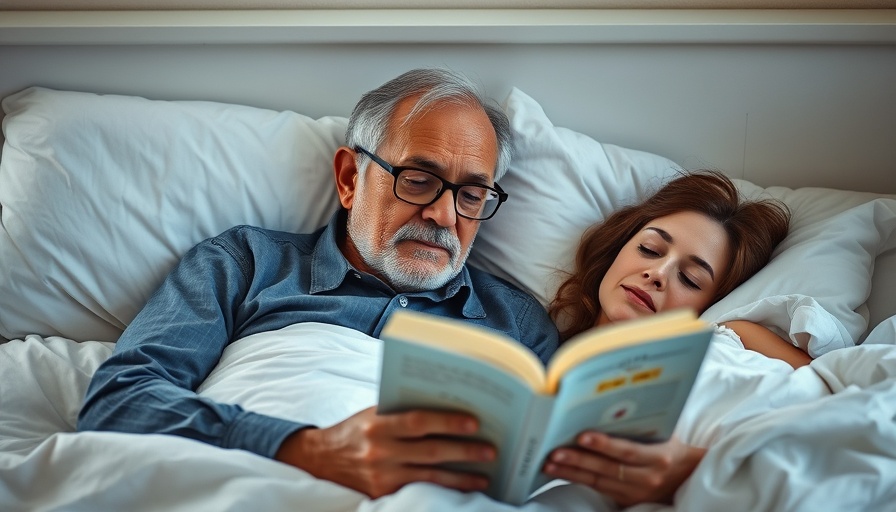 Older couple practicing sleep divorce with one reading in bed.