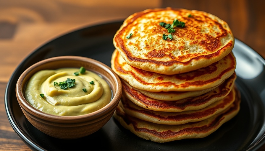 High-protein pancakes with avocado dip health benefits.