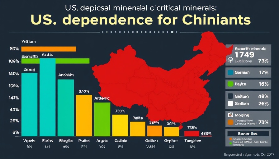 Infographic on critical minerals and U.S. dependence on China's imports.