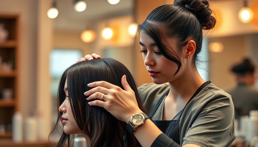Professional hair treatment in salon, keratin vs. nanoplastia focused.