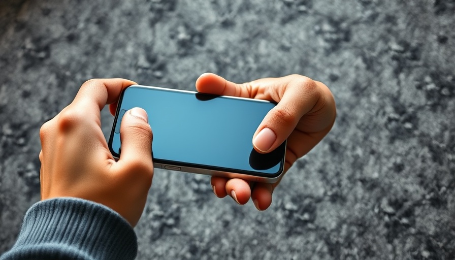 Hands holding a smartphone on a carpet, good AI prompt