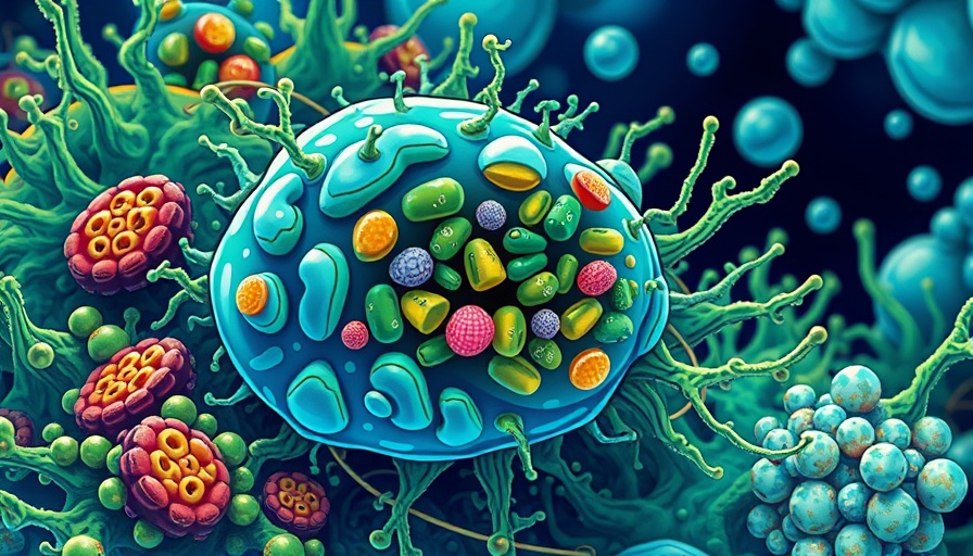 Microbe converts CO₂ into minerals in artistic illustration.