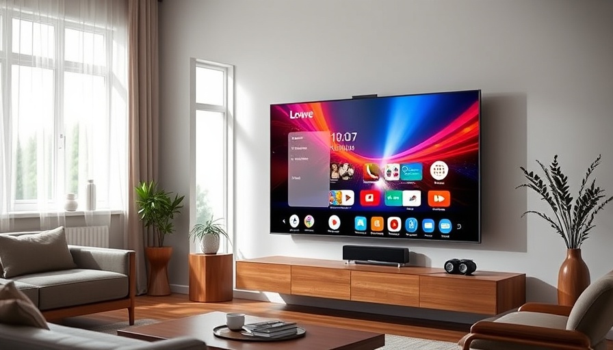 Loewe Stellar OLED TV mounted in a modern living room with apps displayed.