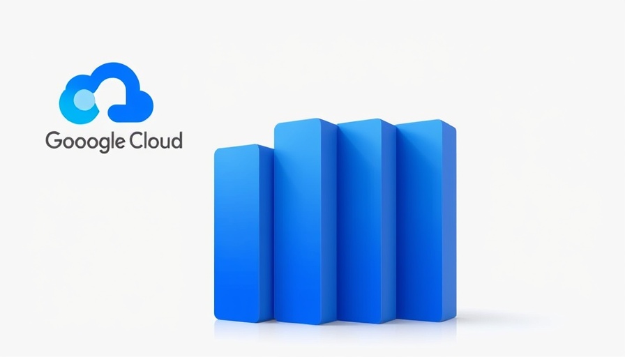 Abstract design with Google Cloud logo and storage data theme.