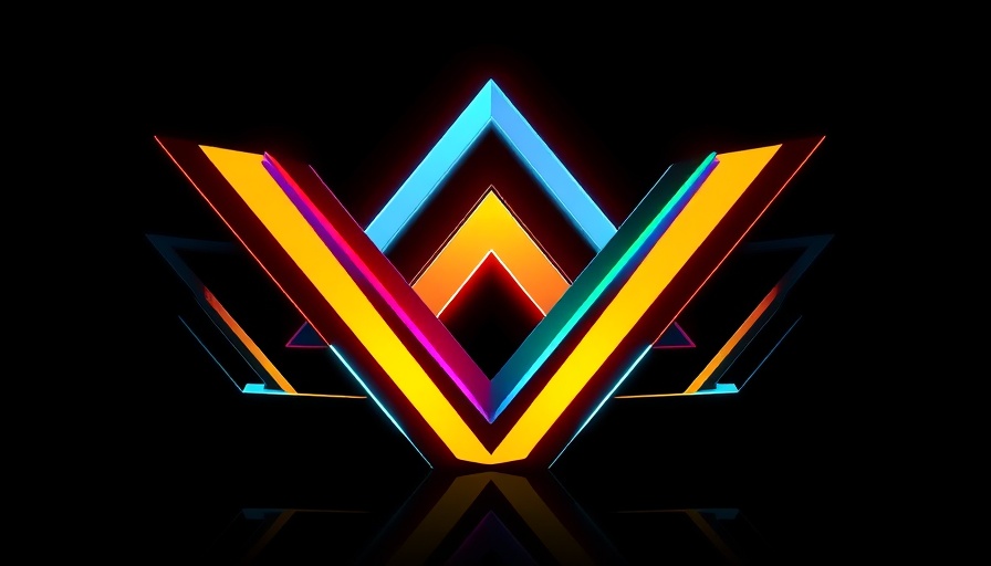 Modern logo design reflecting in dynamic digital composition, futuristic aesthetic.