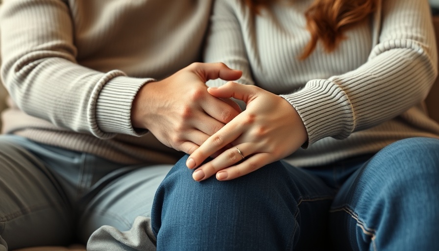 Couple's hands intertwined, intimacy after miscarriage, sitting close.