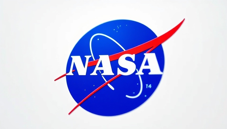NASA logo close-up with red swoosh on blue.