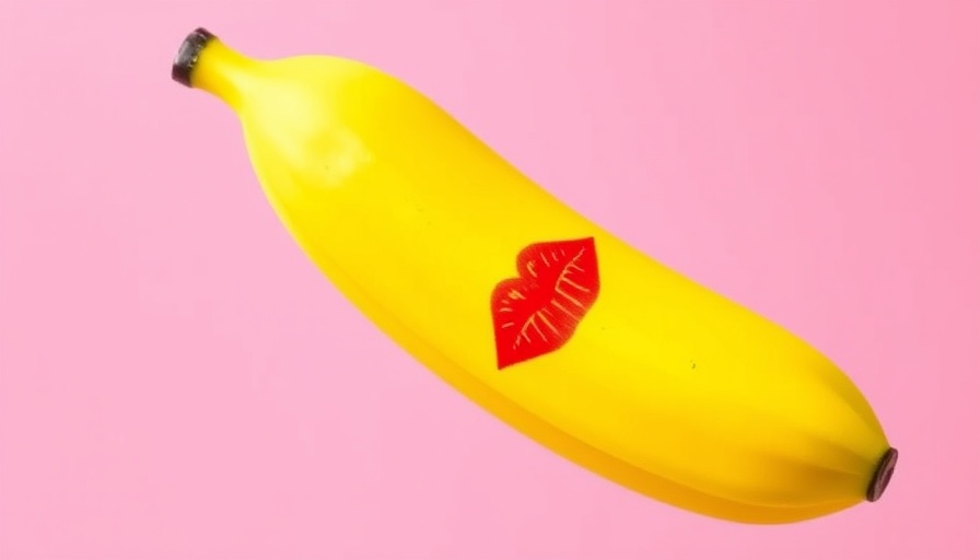 Yellow banana with lipstick marks illustrating oral sex infection risks.
